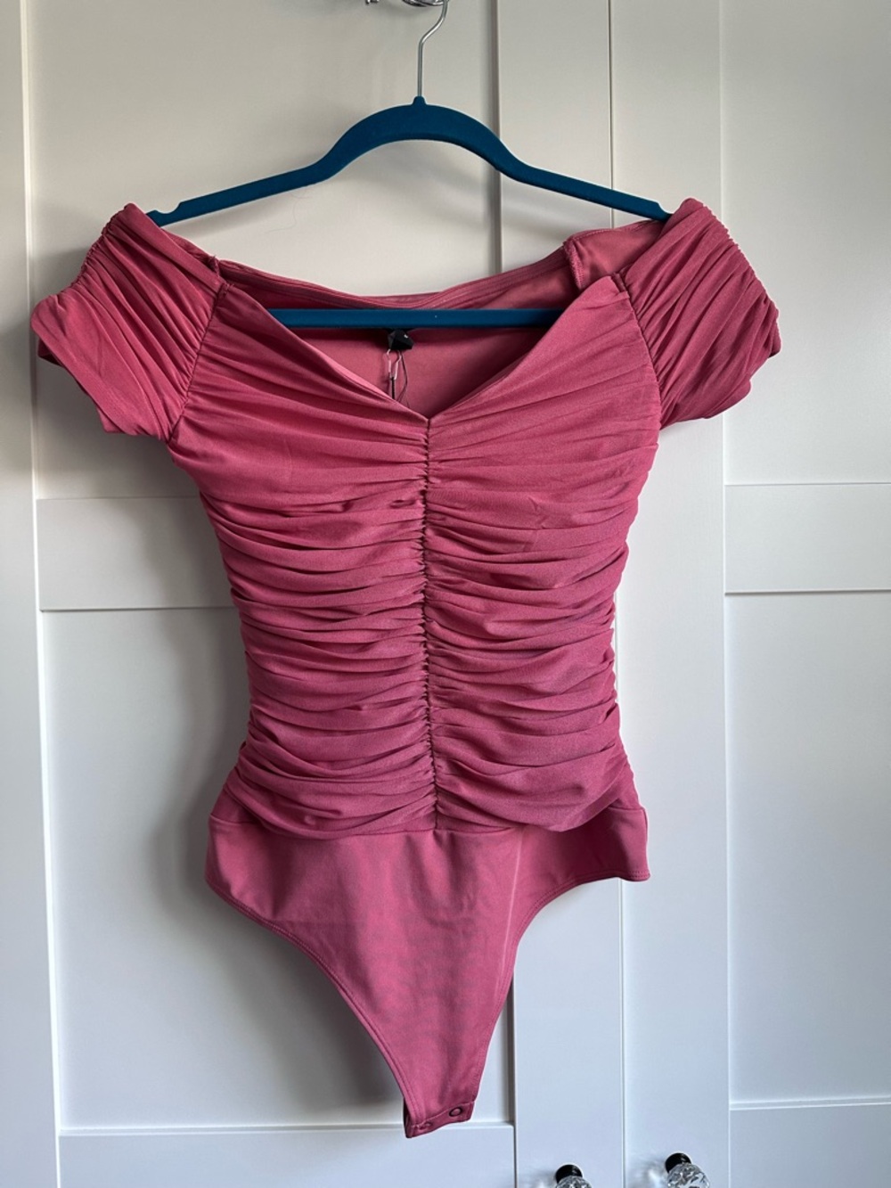 NWT Express Ruched Off-Shoulder Bodysuit